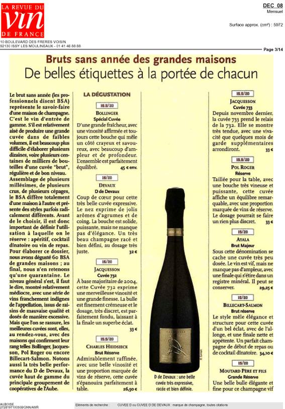 REVUE DES VINS DE FRANCE - DÉC. 2008 - JAN. 2009 - DE BELLES ÉTIQUETTES À LA PORTÉE DE CHACUN